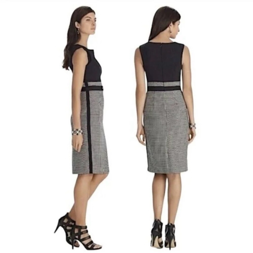White House Black Market Black and White Midi Dress